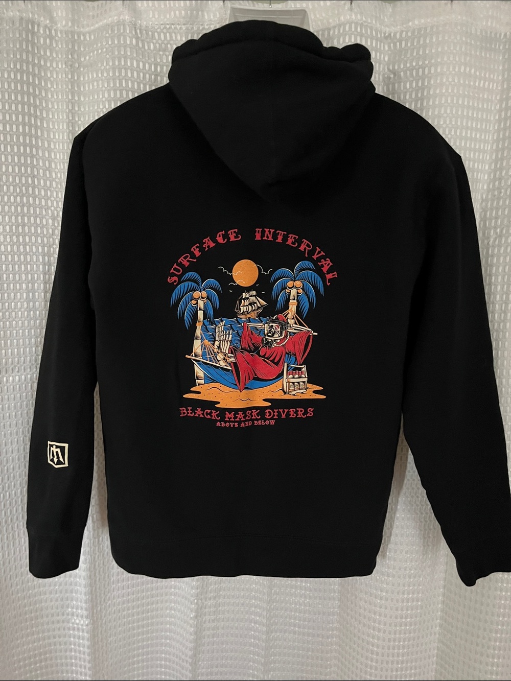 Black Mask Divers Surface Interval Hoodie Heavyweight Pirate Graphic BMD Size M